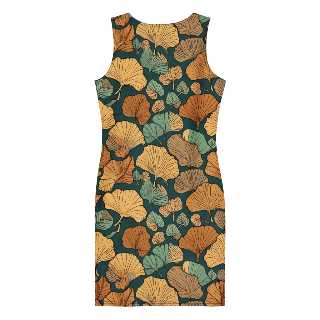 Ginkgo Noir on Bodycon Dress — Back