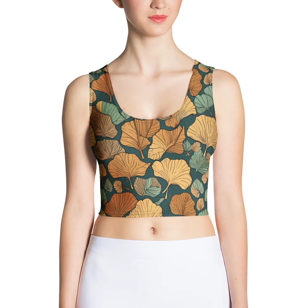 Ginkgo Noir on Crop Top — Front