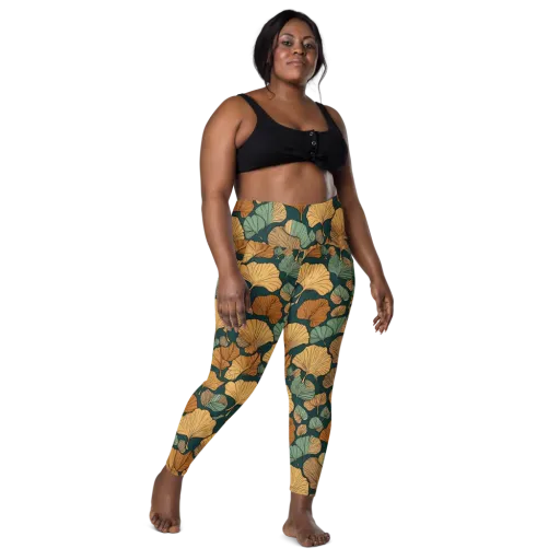 Ginkgo Noir on a Leggings with Pockets