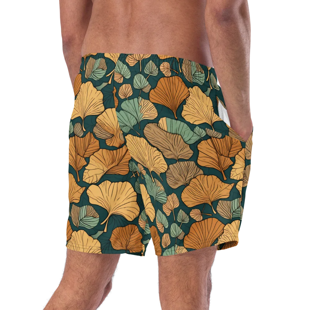 Ginkgo Noir on Swim Trunks — Right Back