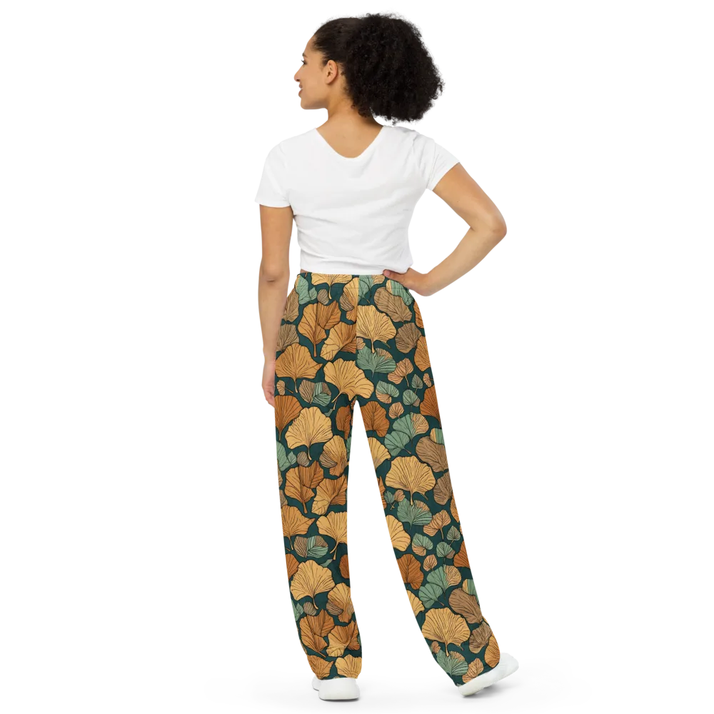 Ginkgo Noir on Wide-Leg Pants — Back