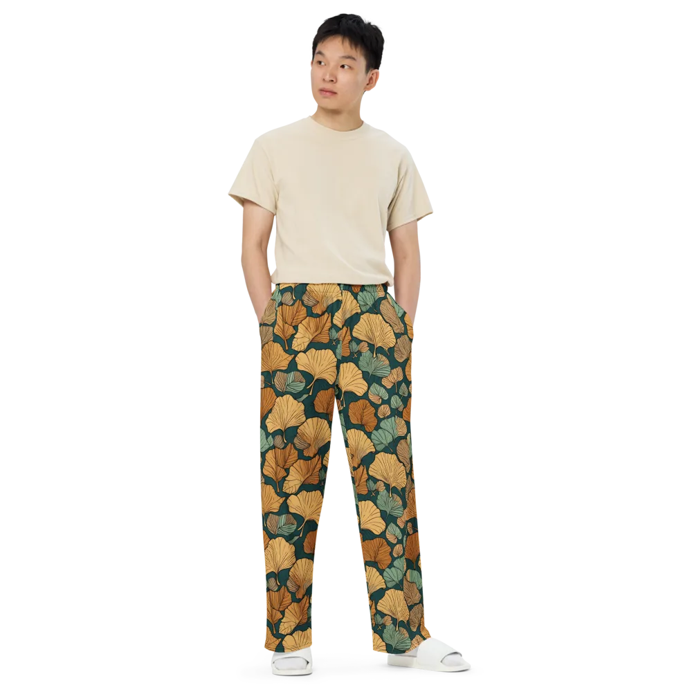 Ginkgo Noir on Wide-Leg Pants — Front