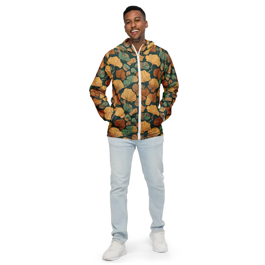 Ginkgo Noir on Men's Windbreaker — Front