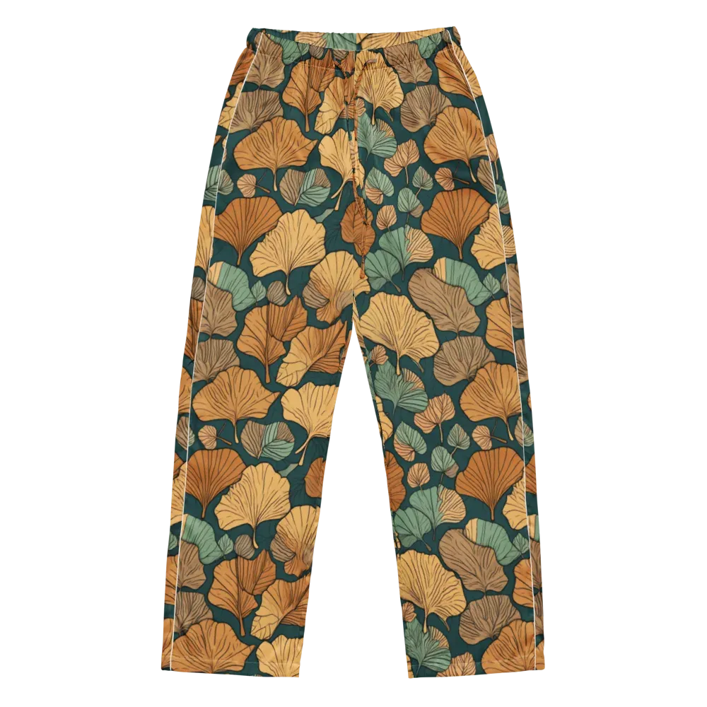 Ginkgo Noir on Women's Pajama Pants — Front