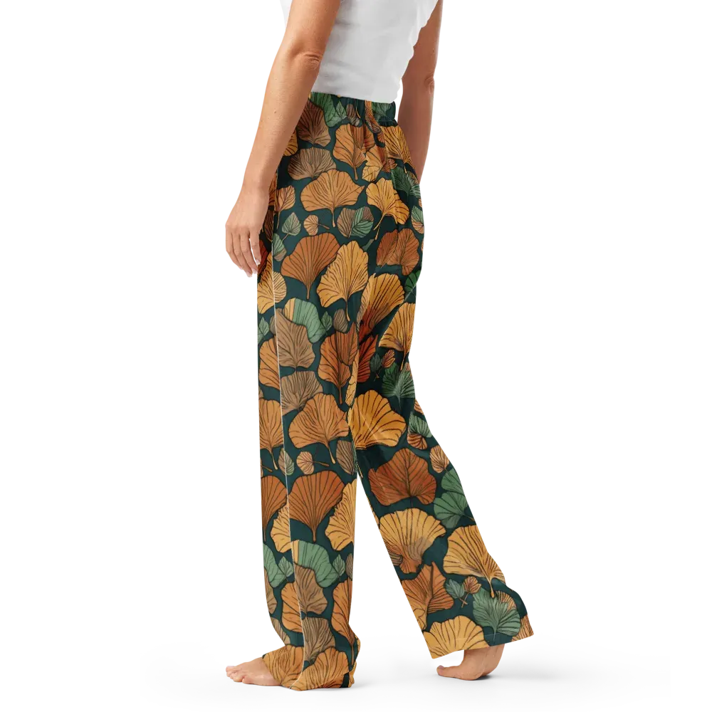 Ginkgo Noir on Women's Pajama Pants — Left
