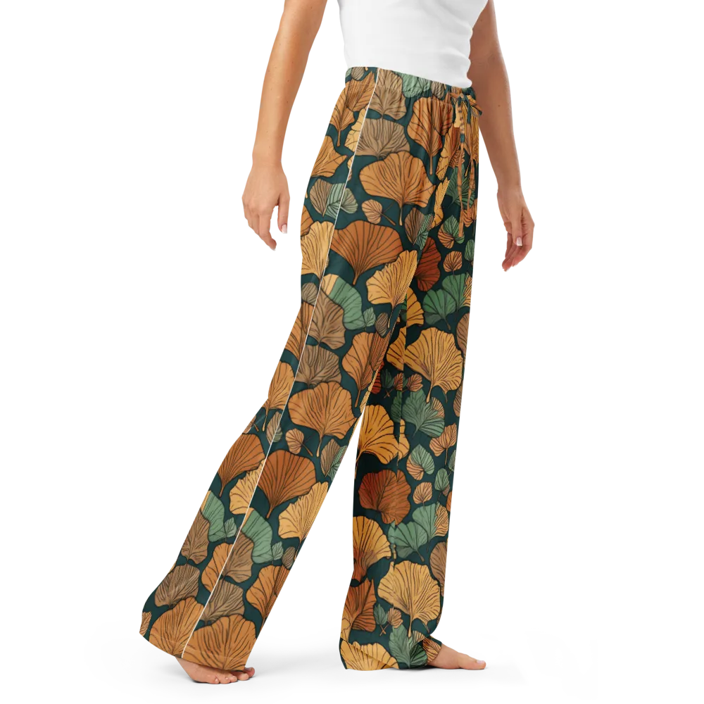 Ginkgo Noir on Women's Pajama Pants — Right Front