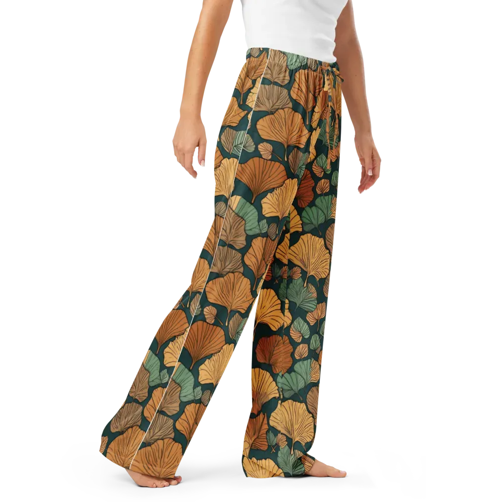 Ginkgo Noir on Women's Pajama Pants — Right Front