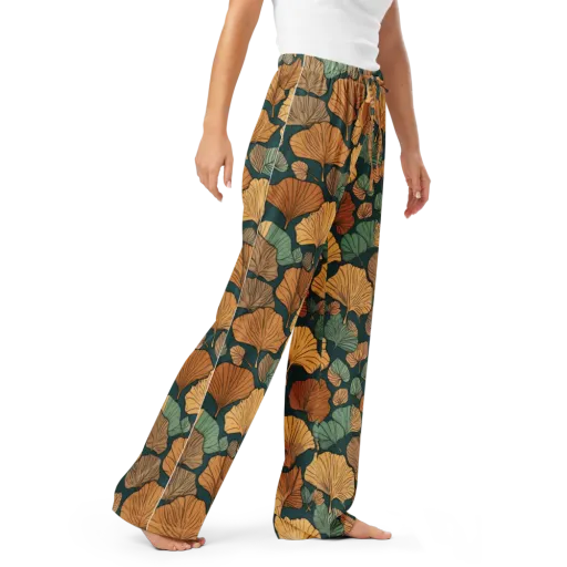 Ginkgo Noir on a Women's Pajama Pants