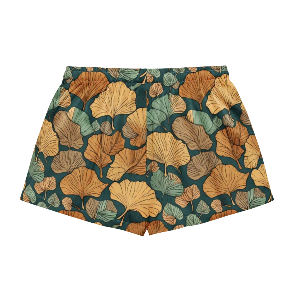 Ginkgo Noir on Women's Pajama Shorts — Back