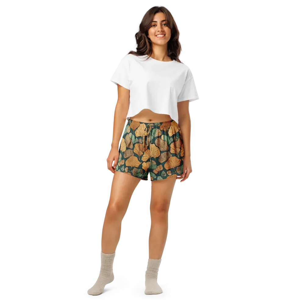 Ginkgo Noir on Women's Pajama Shorts — Front