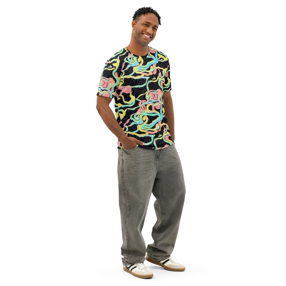 Mcguire Wavelength on Men's Cotton Crew Neck T-Shirt — Right Front