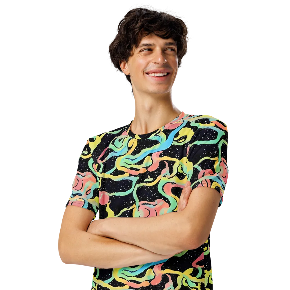 Mcguire Wavelength on Men's Crew Neck T-Shirt — Left Front
