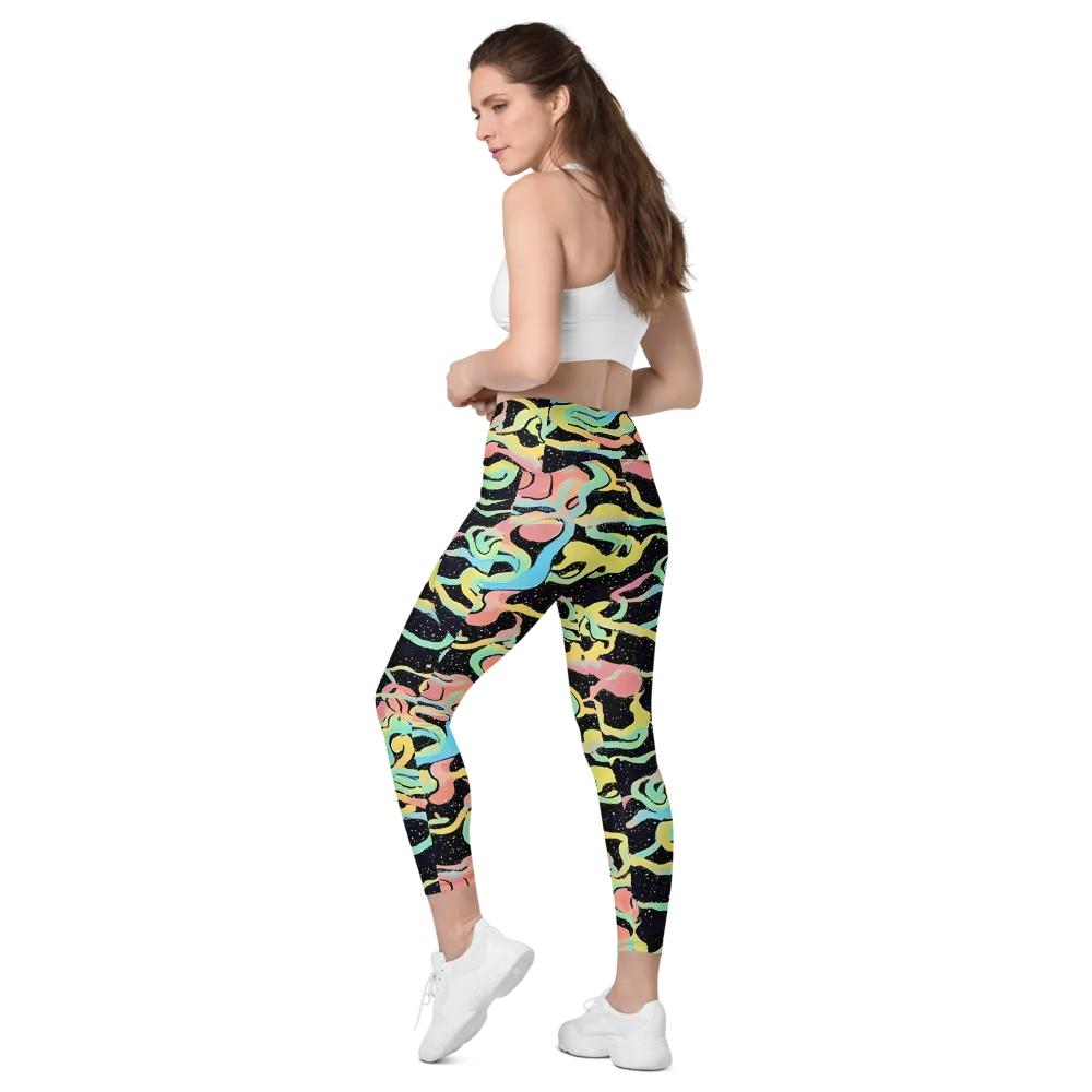 Mcguire Wavelength on Leggings with Pockets — Left Back