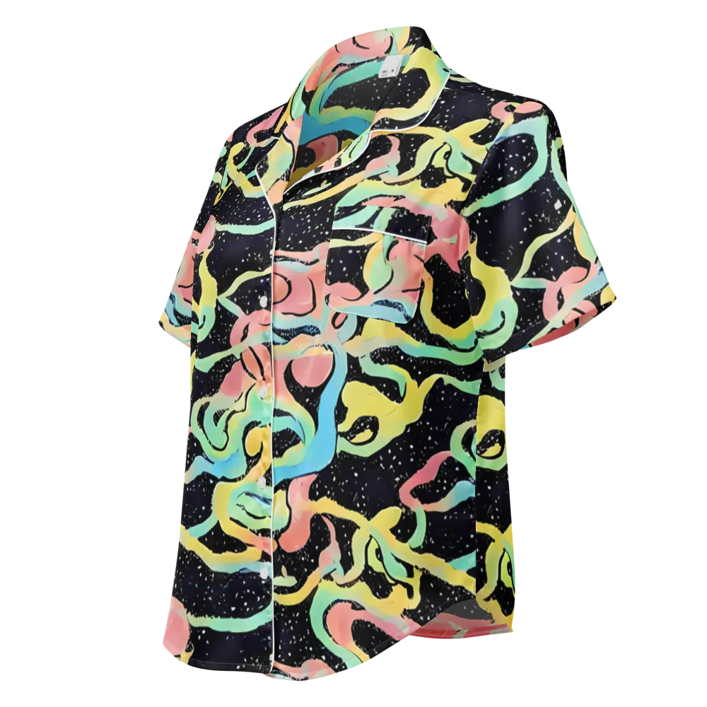 Mcguire Wavelength on Women's Short Sleeve Pajama Top — Left Front
