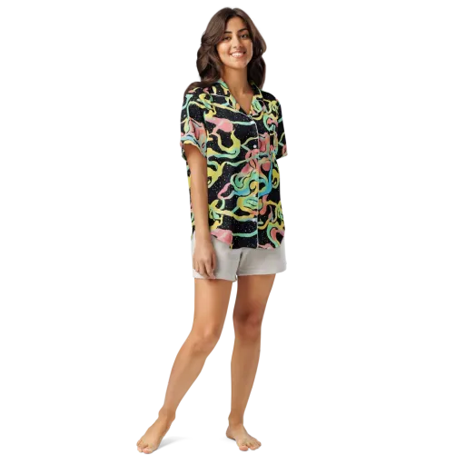 Mcguire Wavelength on a Women's Short Sleeve Pajama Top