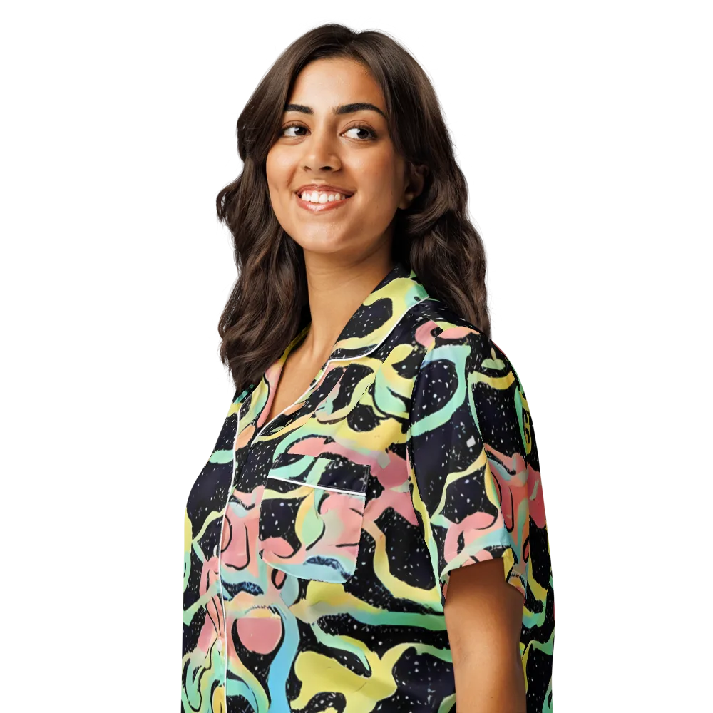 Mcguire Wavelength on Women's Short Sleeve Pajama Top — Left Front