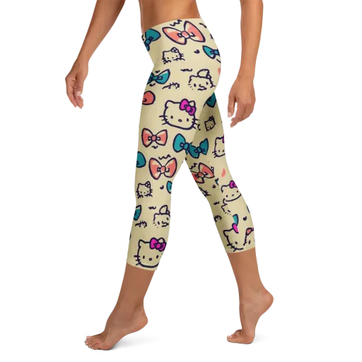 Bow Kitty Parade on a Capri Leggings
