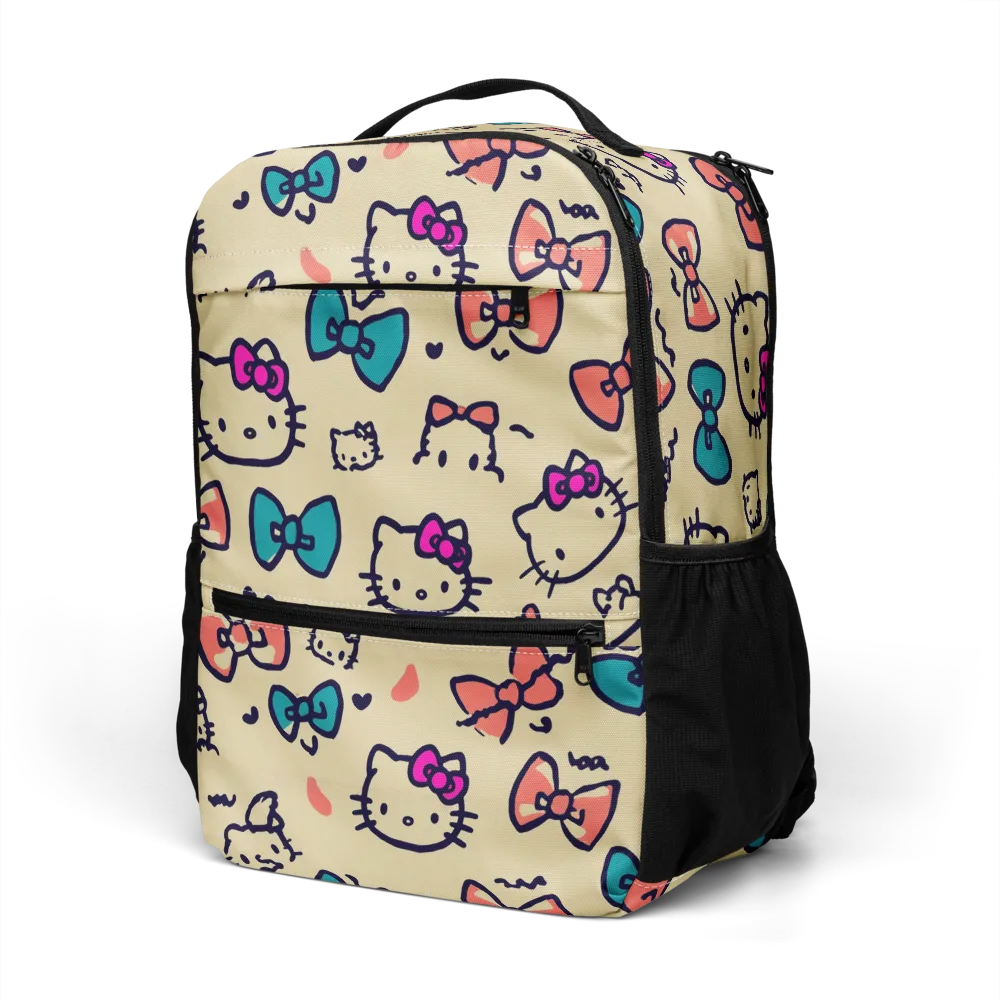 Bow Kitty Parade on Utility Backpack — Left Front