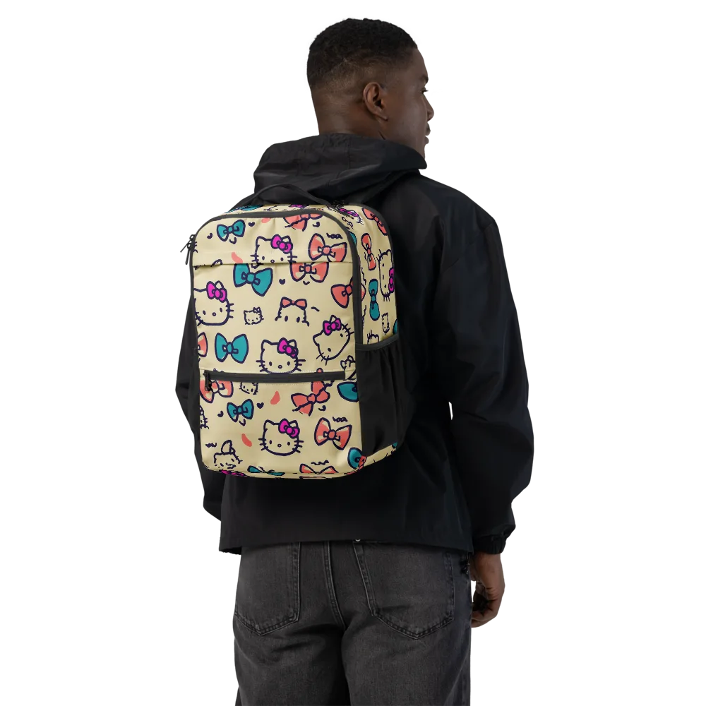 Bow Kitty Parade on Utility Backpack — Back