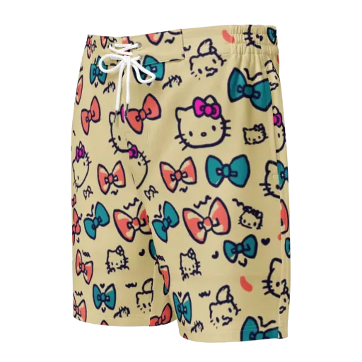 Bow Kitty Parade on a Men's Board Shorts