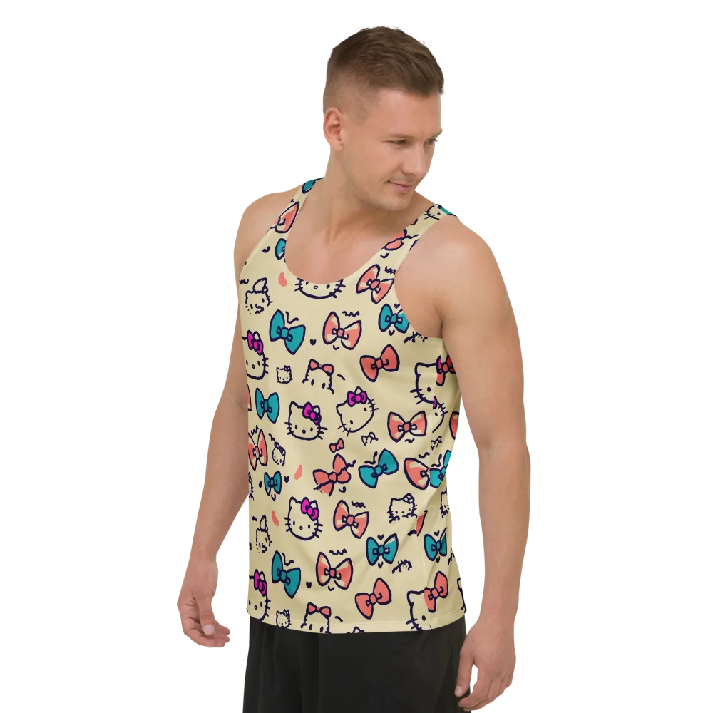 Bow Kitty Parade on Men's Tank Top — Left Front