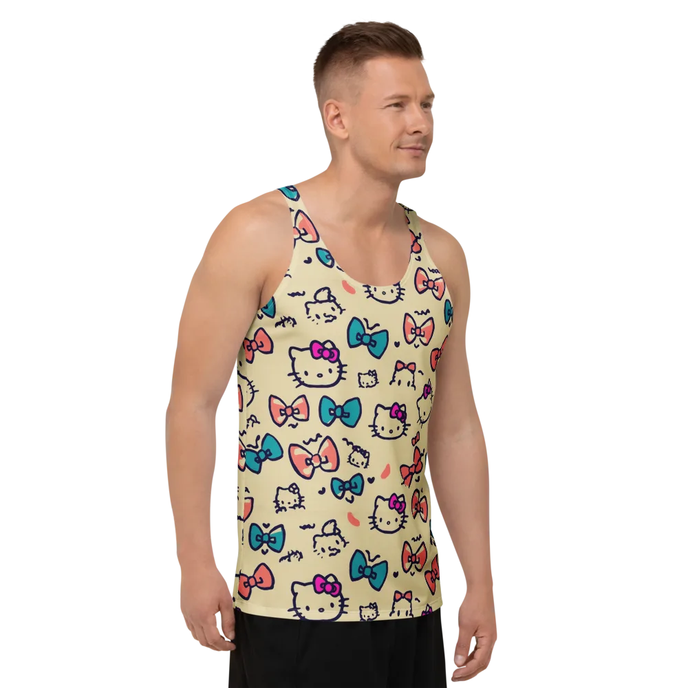 Bow Kitty Parade on Men's Tank Top — Right Front