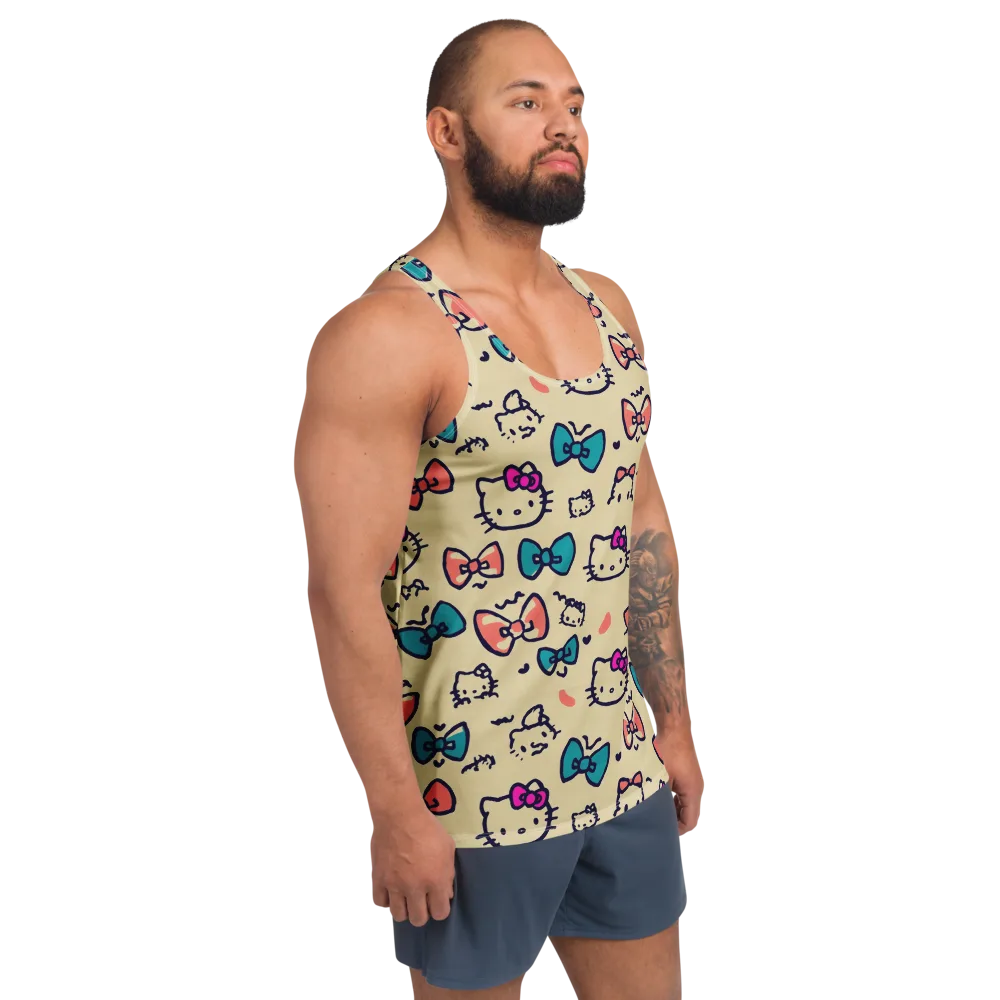 Bow Kitty Parade on Men's Tank Top — Right Front