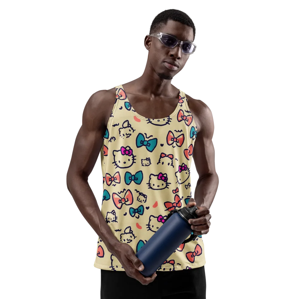 Bow Kitty Parade on Men's Tank Top — Front