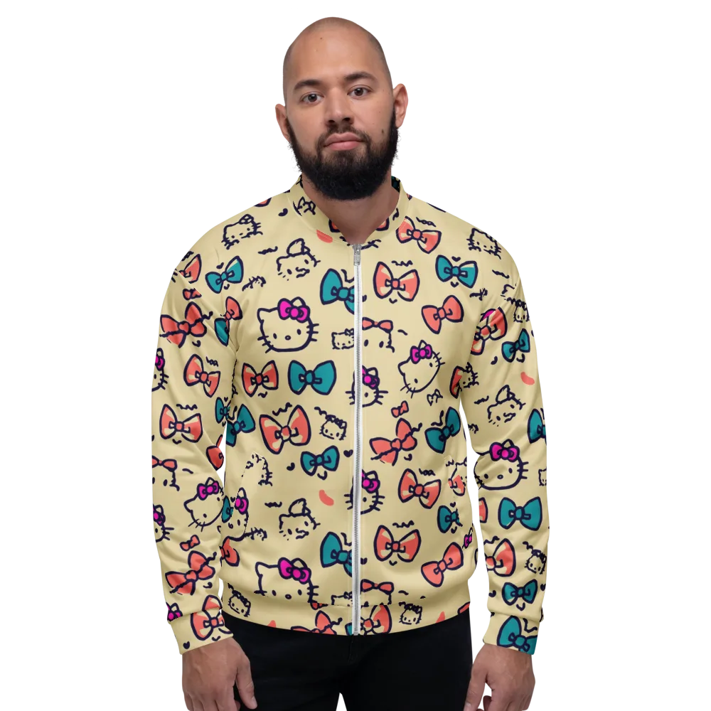 Bow Kitty Parade on Bomber Jacket — Front