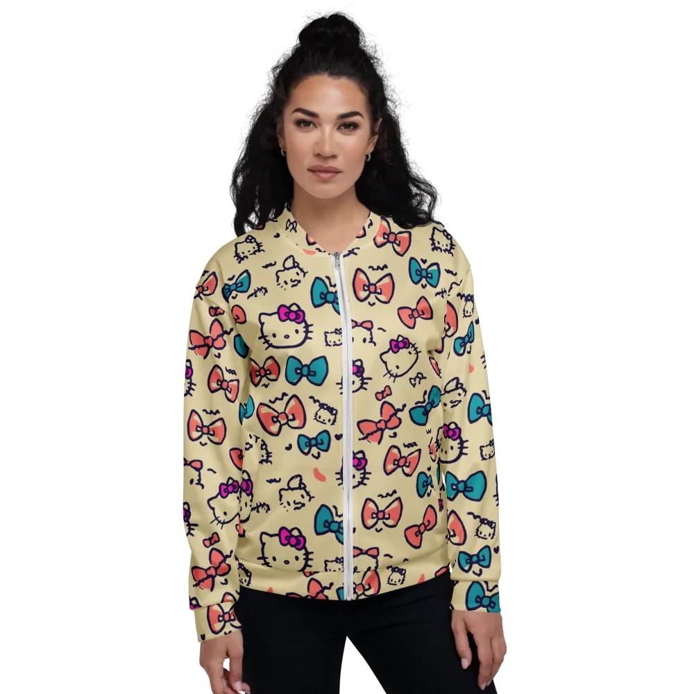 Bow Kitty Parade on Bomber Jacket — Front