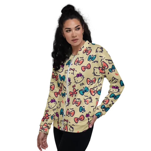 Bow Kitty Parade on a Bomber Jacket