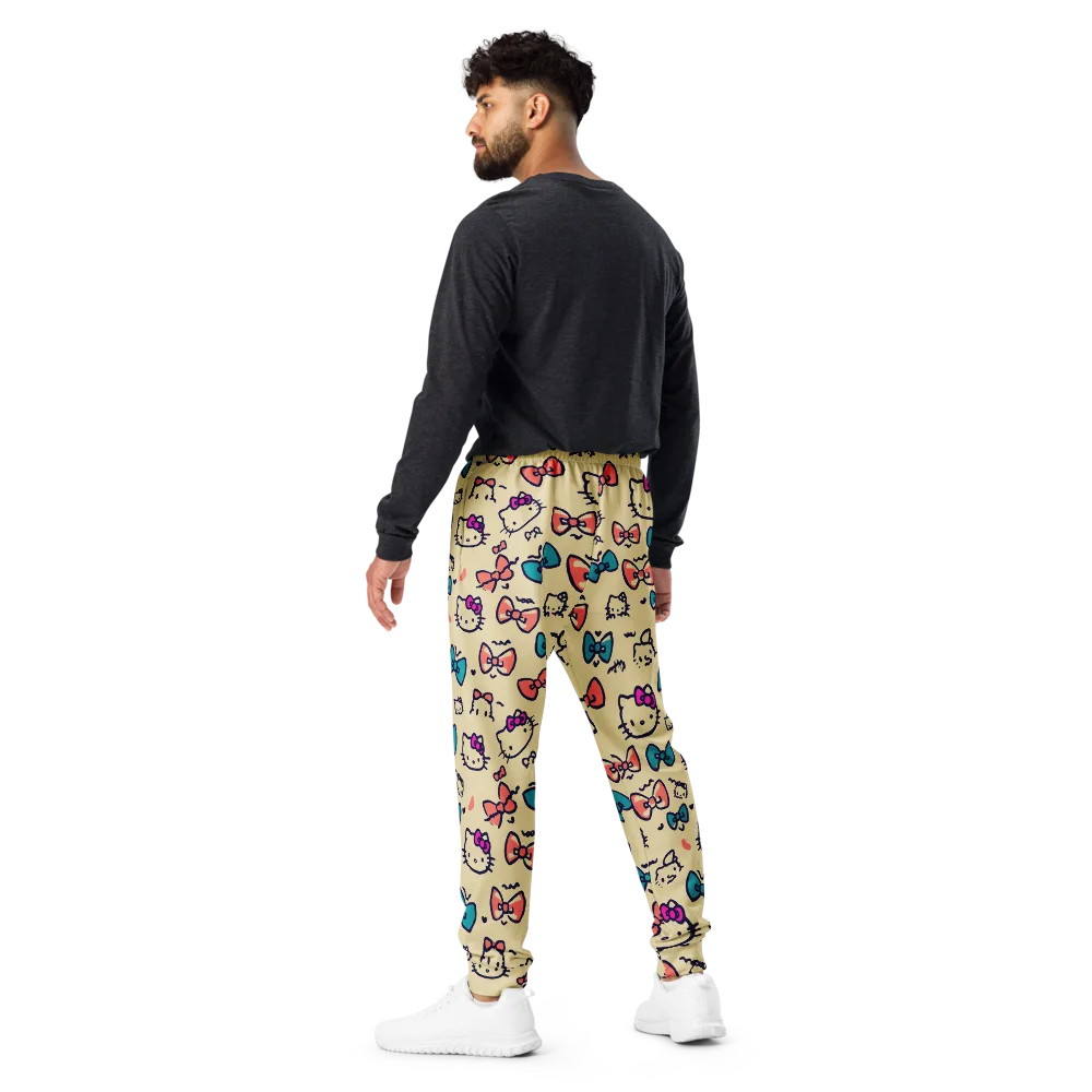 Bow Kitty Parade on Men's Joggers — Back