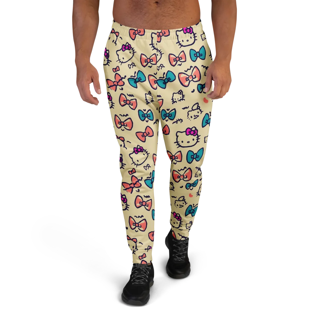 Bow Kitty Parade on Men's Joggers — Front