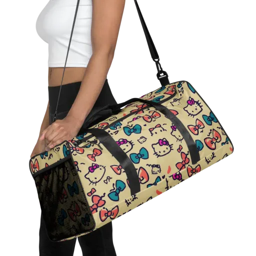 Bow Kitty Parade on a Duffle Bag