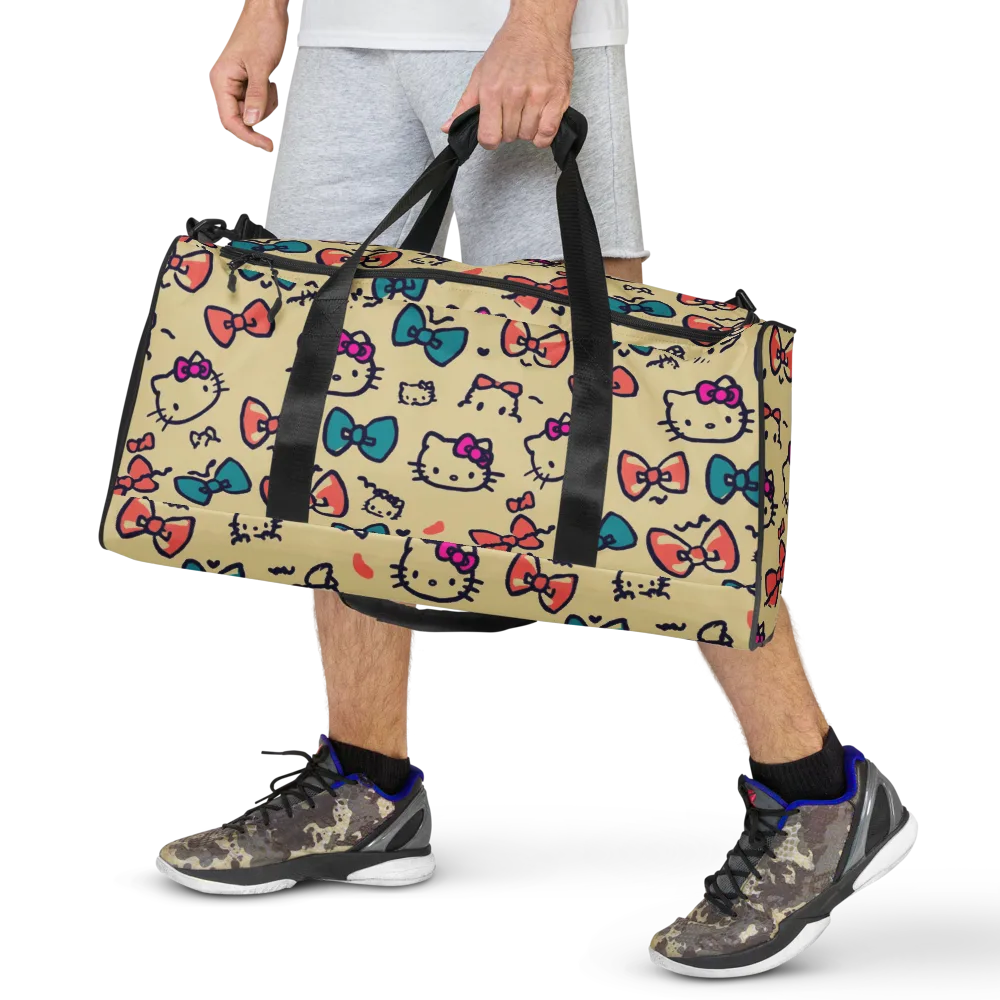 Bow Kitty Parade on Duffle Bag — Front