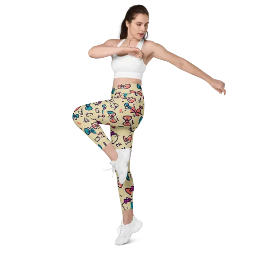 Bow Kitty Parade on a Leggings with Pockets
