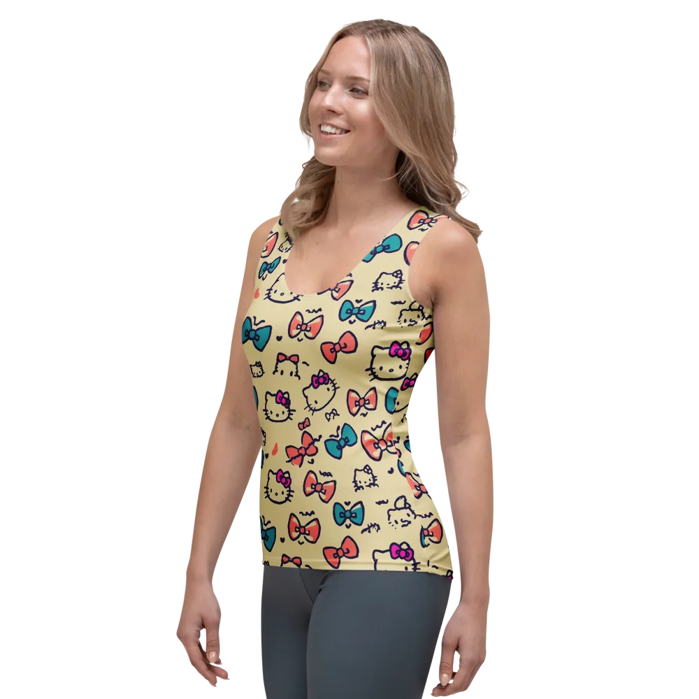 Bow Kitty Parade on Women's Tank Top — Left Front