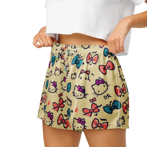 Bow Kitty Parade on a Women's Pajama Shorts