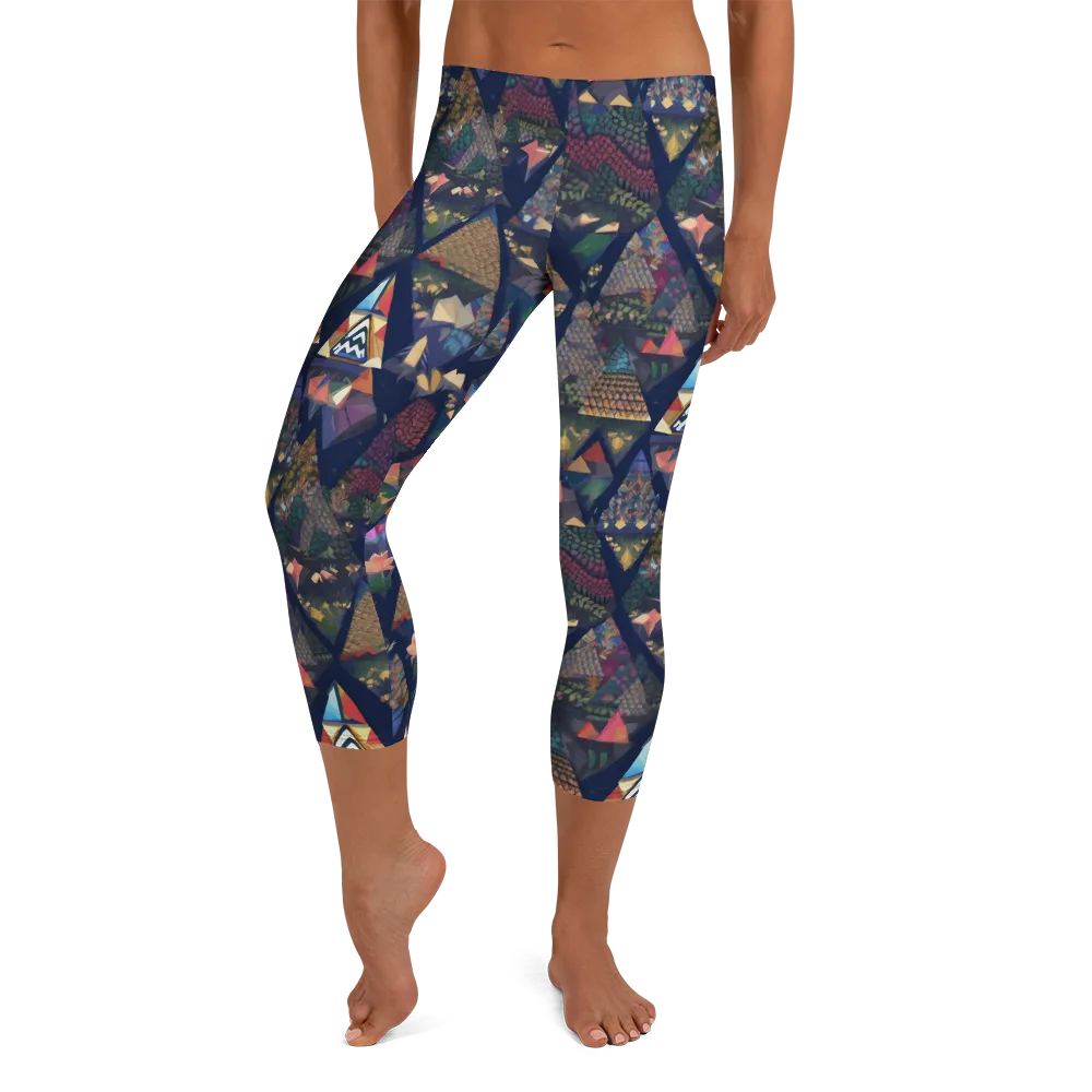 Triangle Garden on Capri Leggings — Front