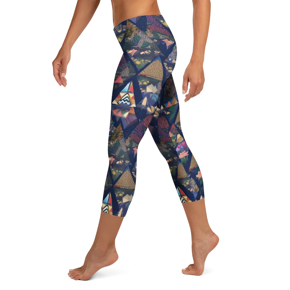 Triangle Garden on Capri Leggings — Left