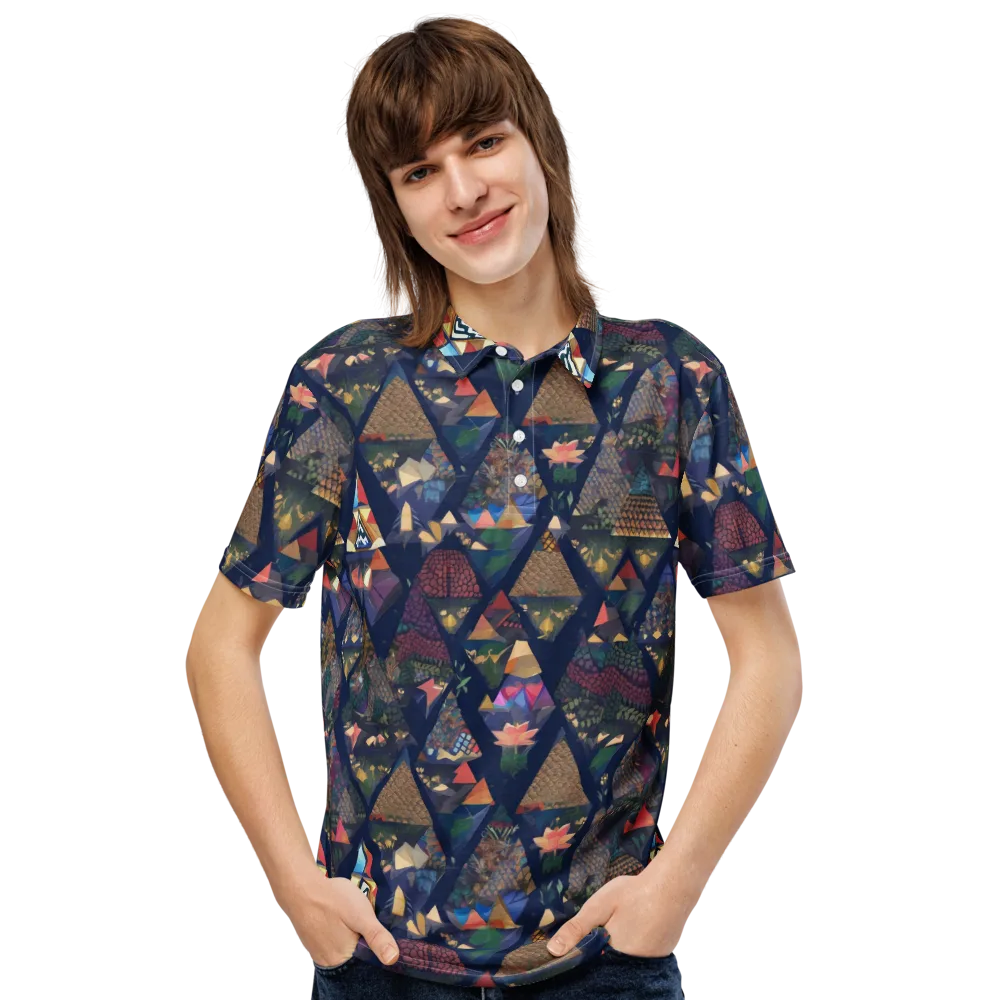 Triangle Garden on Men's Slim Fit Polo Shirt — Front