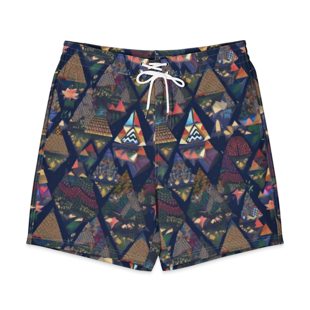 Triangle Garden on Men's Board Shorts — Front