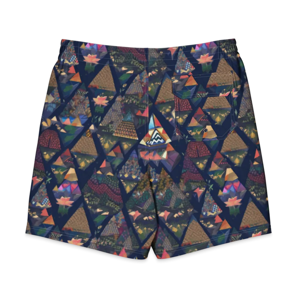 Triangle Garden on Men's Board Shorts — Back