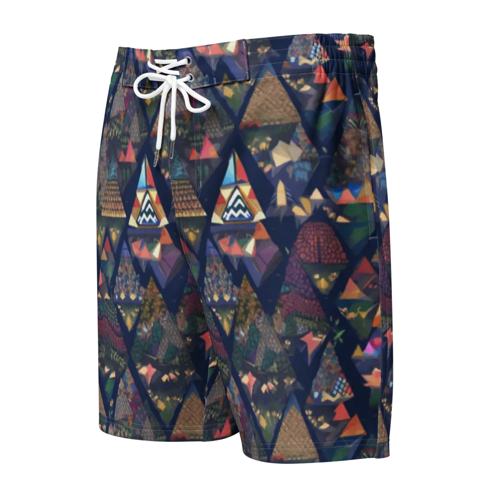 Triangle Garden on Men's Board Shorts — Front