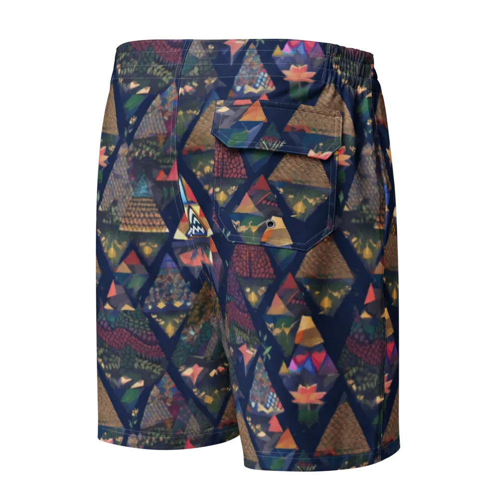 Triangle Garden on Men's Board Shorts — Back