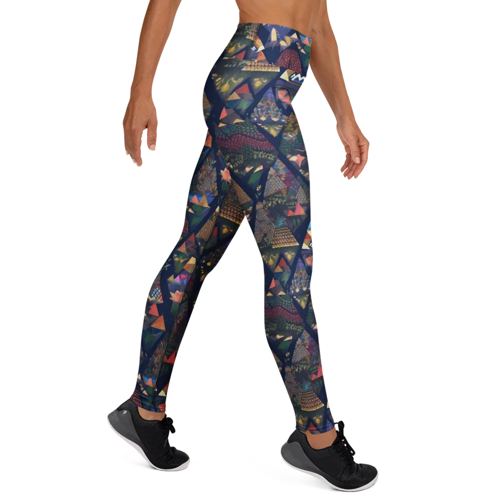 Triangle Garden on Yoga Leggings — Right