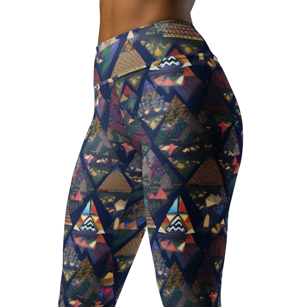 Triangle Garden on Yoga Leggings — Left Front