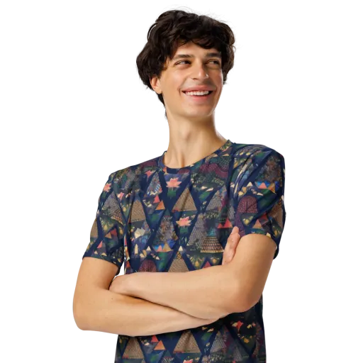 Triangle Garden on a Men's Crew Neck T-Shirt