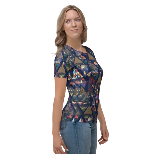 Triangle Garden on a Women's Crew Neck T-Shirt