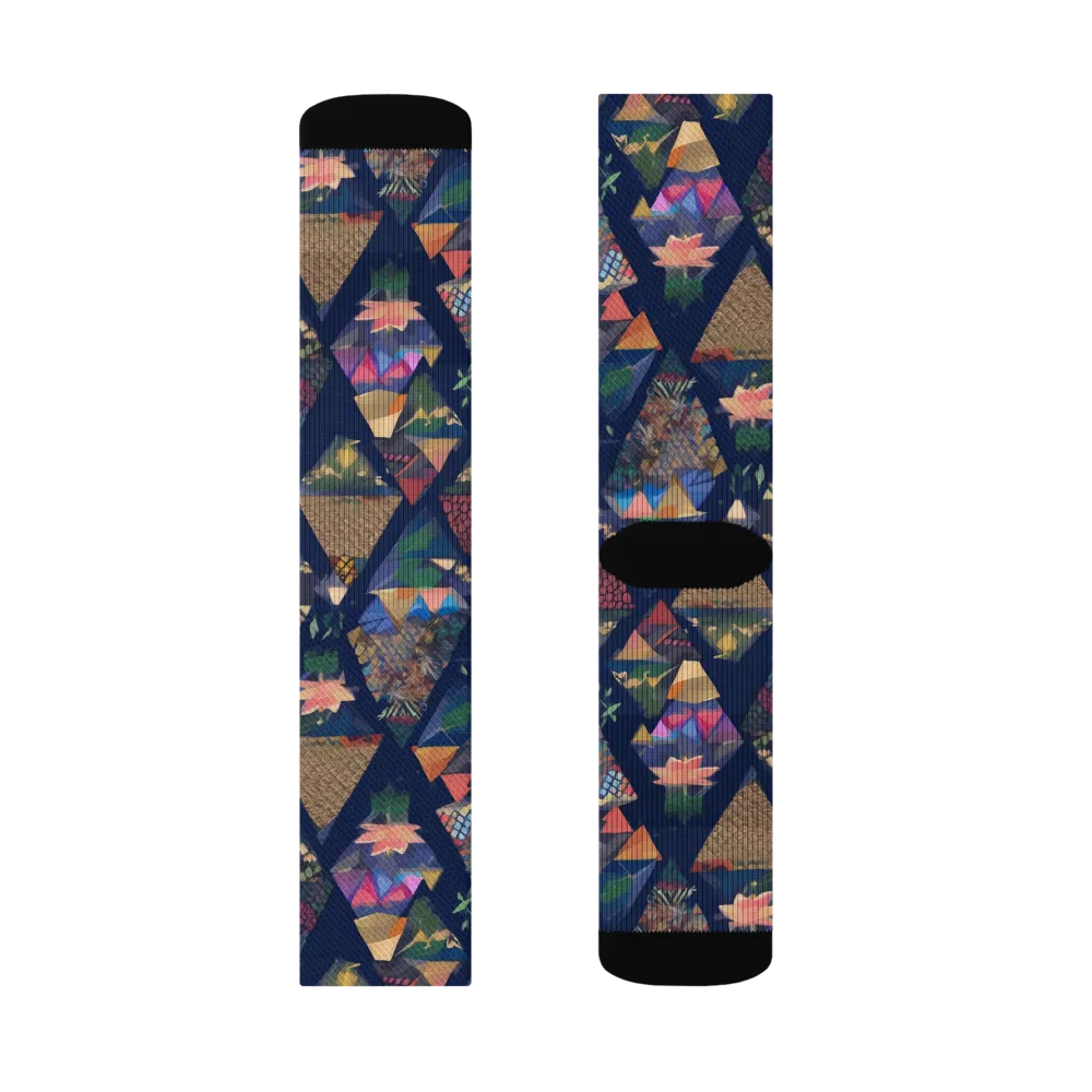 Triangle Garden on Socks — Left Sock